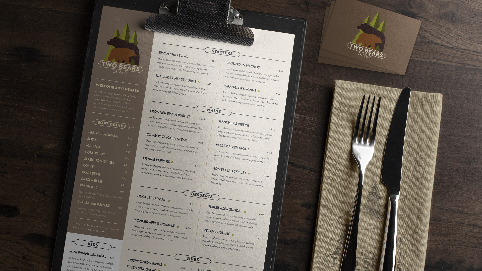 Two bears diner presentation